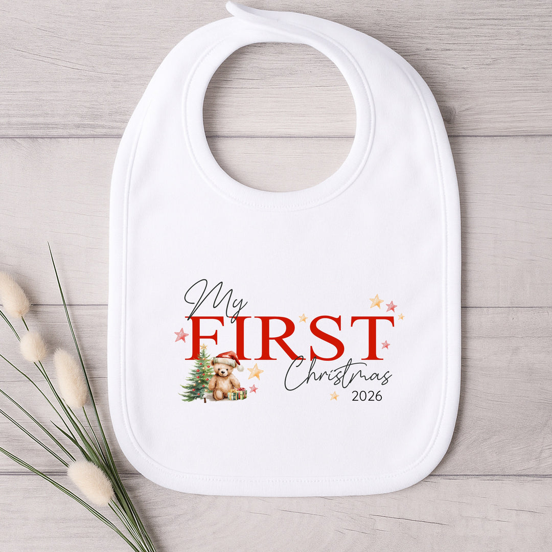 Red My First Christmas Baby Grow, Vest Or Bib