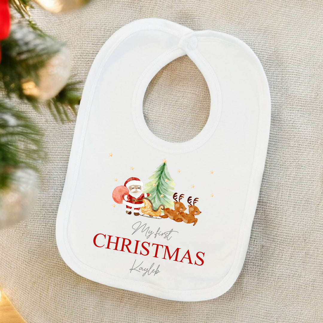 Personalised My First Christmas Scene Babygrow/Vest/Bib