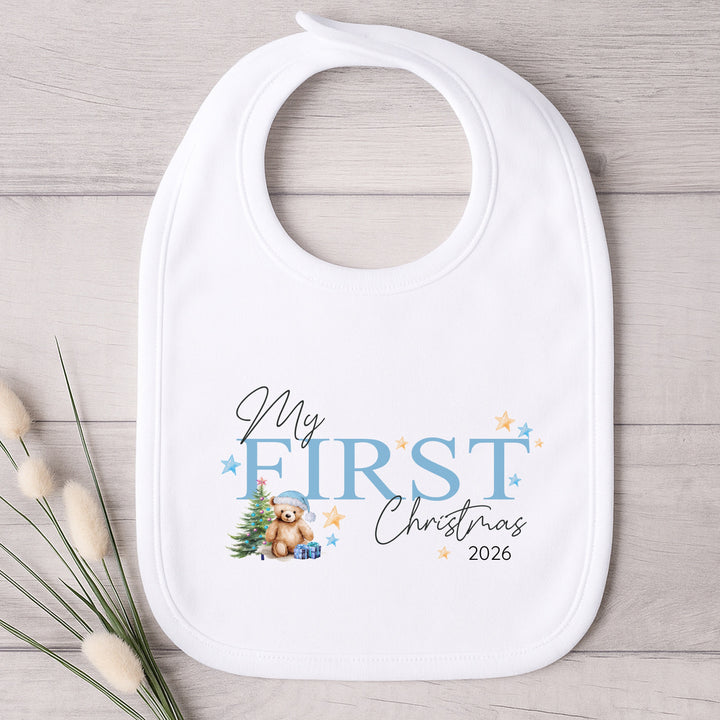 Blue My First Christmas Baby Grow, Vest or Bib