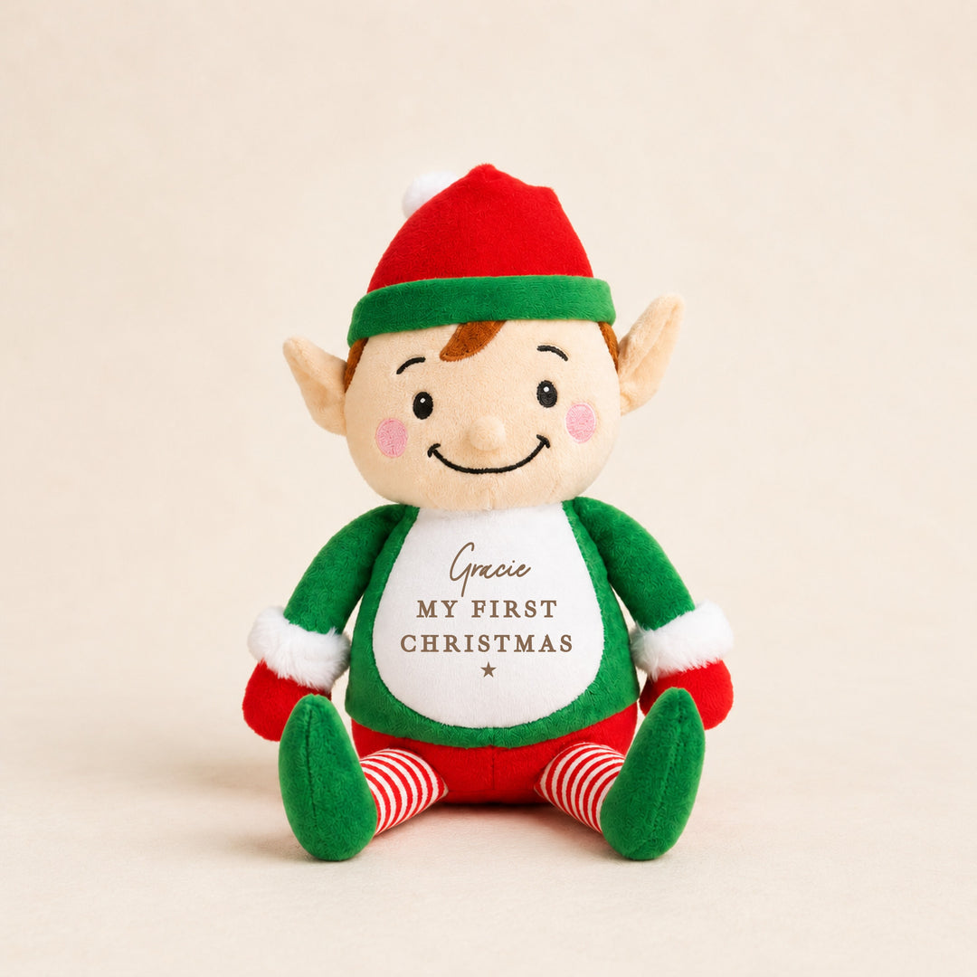 Personalised Gold My First Christmas Soft Toy