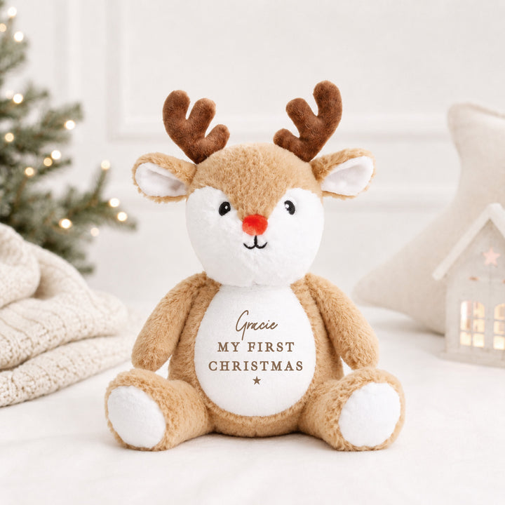 Personalised Gold My First Christmas Soft Toy