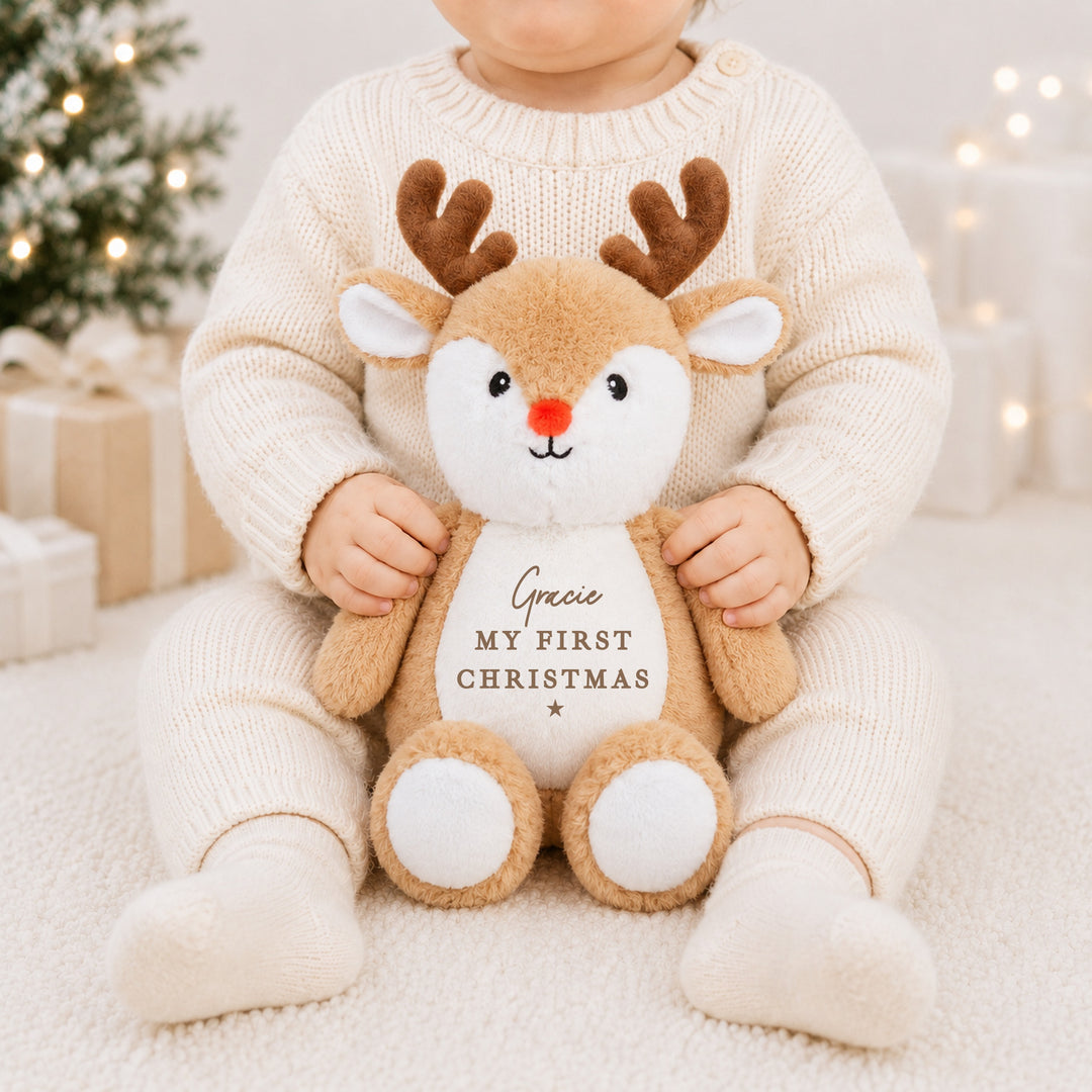 Personalised Gold My First Christmas Soft Toy