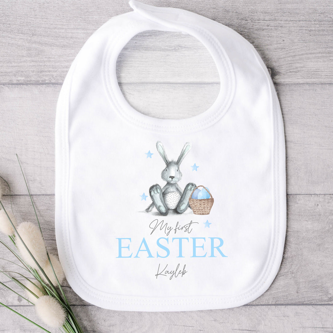 My First Easter Blue Bunny White Babygrow/Vest