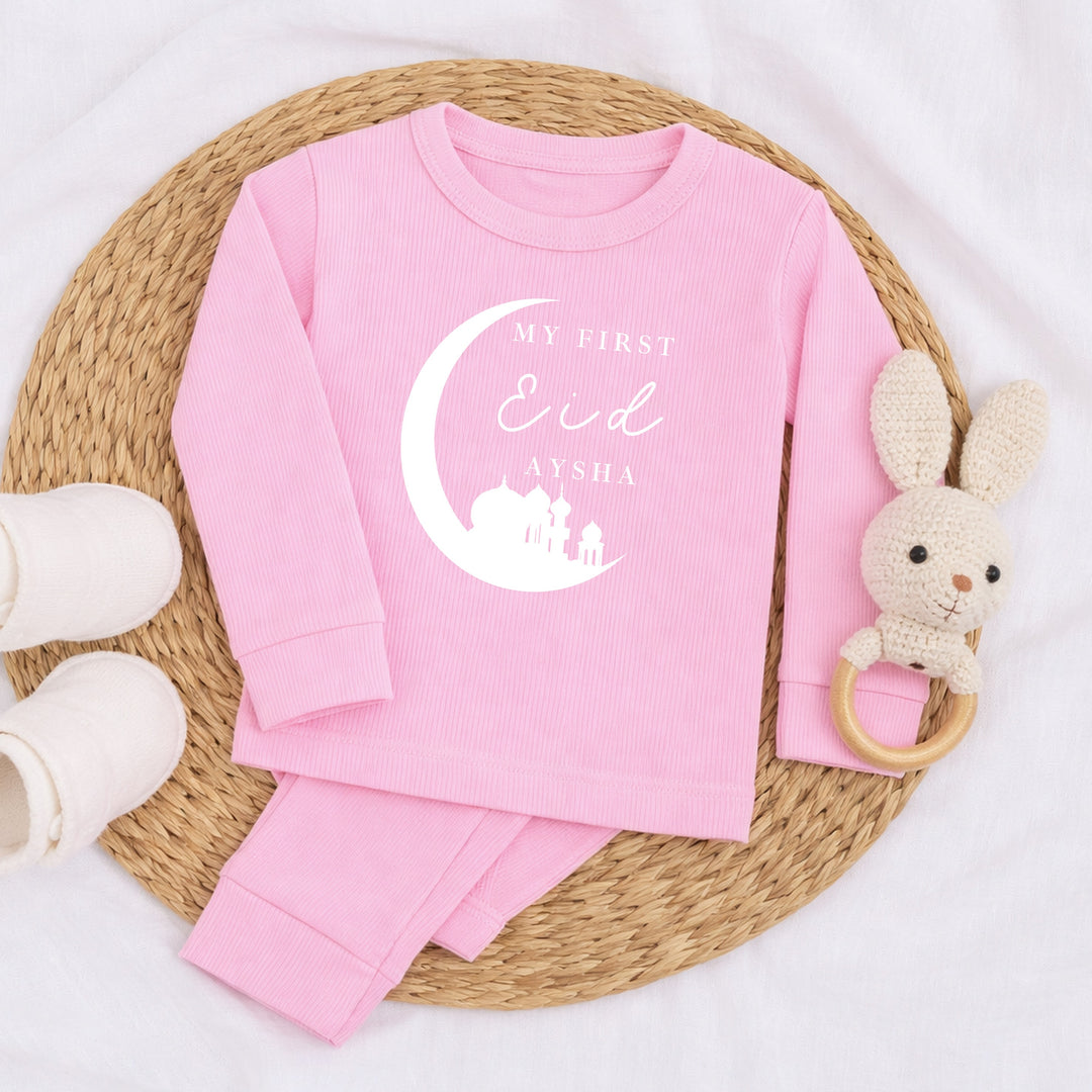 Personalised Gold Moon My First Eid Ribbed Loungwear