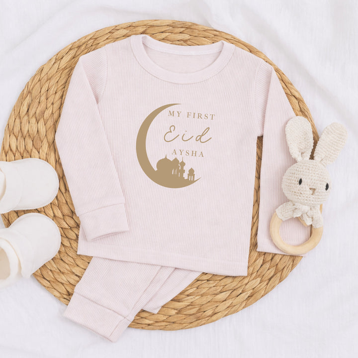 Personalised Gold Moon My First Eid Ribbed Loungwear