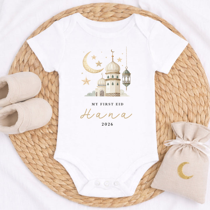 Personalised My First Eid Baby Grow, Vest or Bib
