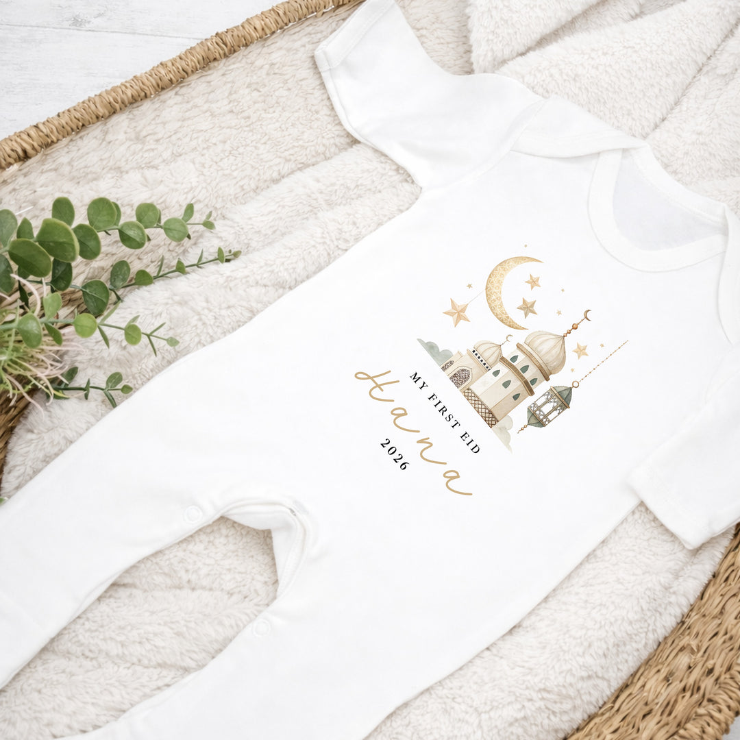 Personalised My First Eid Baby Grow, Vest or Bib