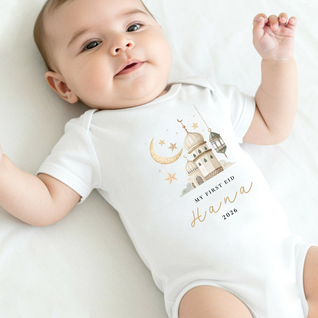 Personalised My First Eid Baby Grow, Vest or Bib