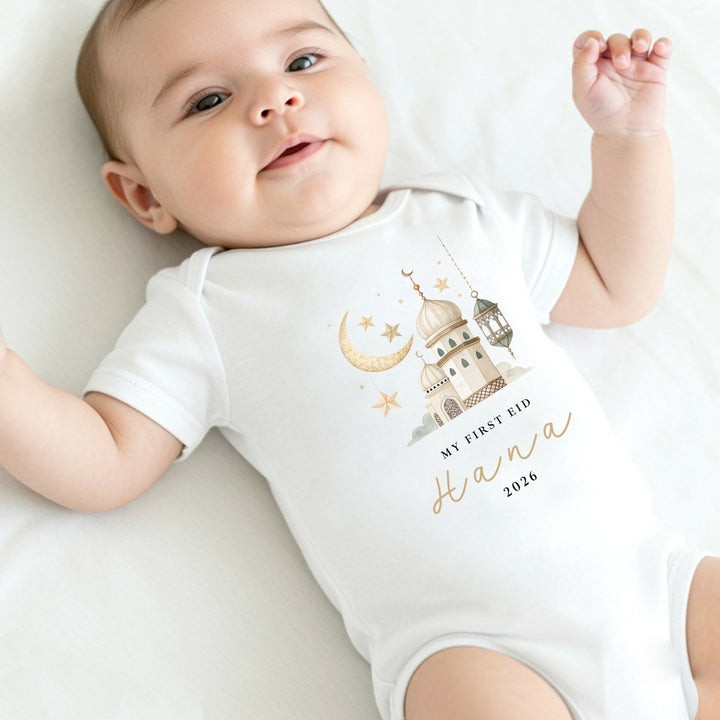 Personalised My First Eid Baby Grow, Vest or Bib