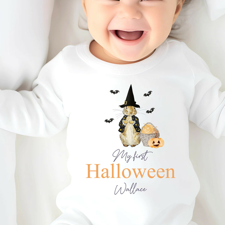 Personalised My First Halloween Rabbit Babygrow/Vest/Bib