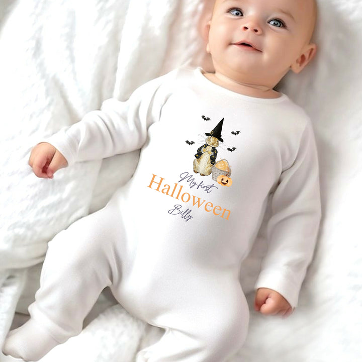 Personalised My First Halloween Rabbit Babygrow/Vest/Bib