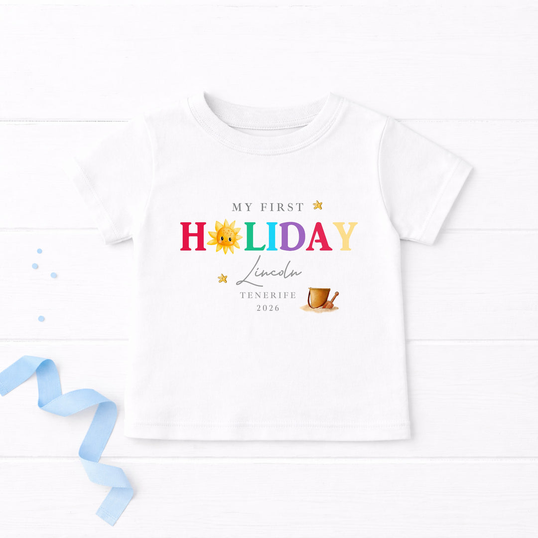 Personalised Sun My First Holiday T-Shirt