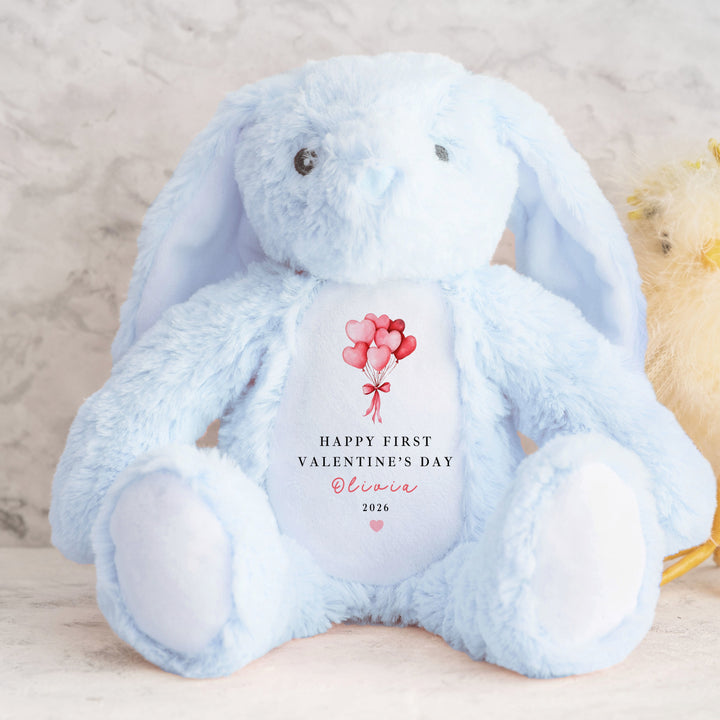 Personalised Heart Balloons Happy First Valentine's Day Soft Toy