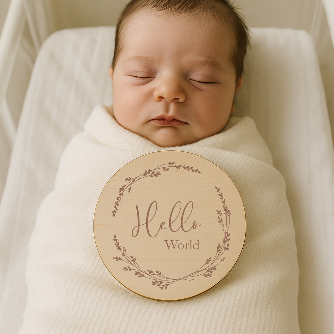 Baby Name Announcement Wooden Plaque Set