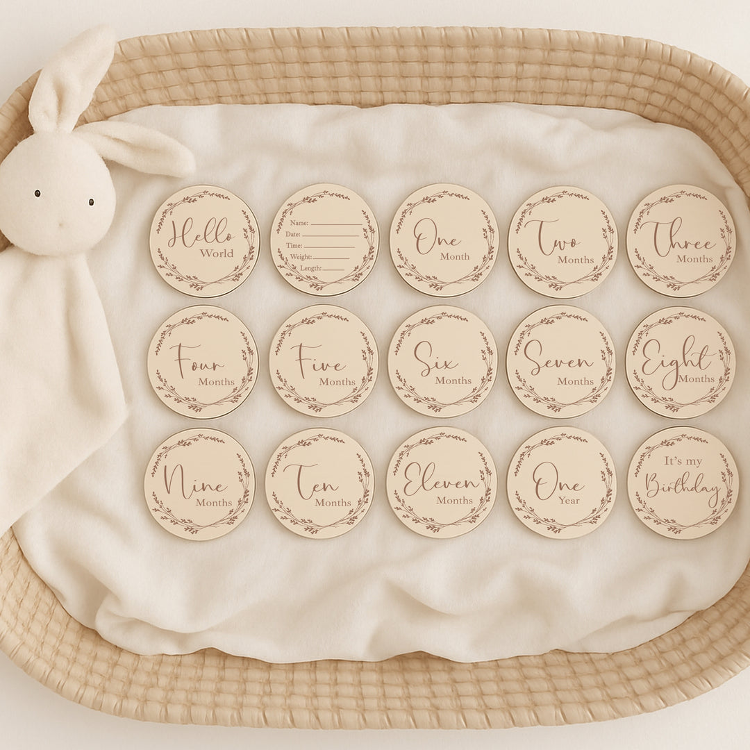 Baby Name Announcement Wooden Plaque Set