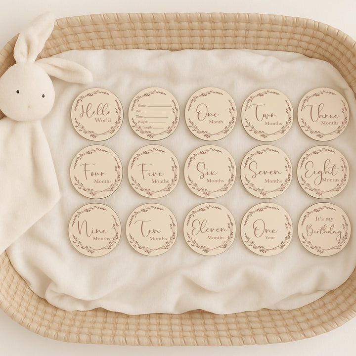 Baby Name Announcement Wooden Plaque Set