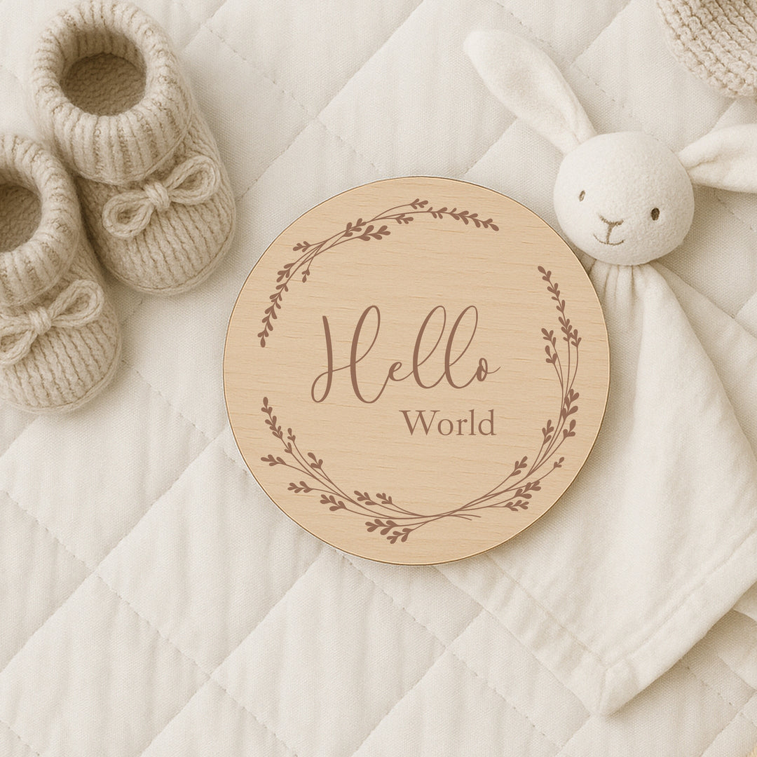 Baby Name Announcement Wooden Plaque Set