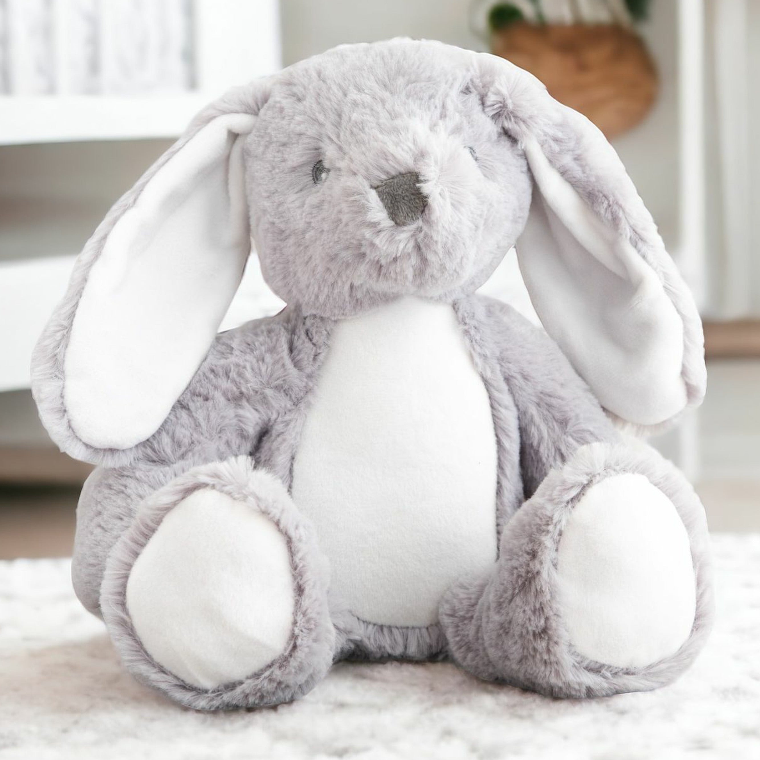 Grey Mumbles Bunny Teddy allaboutthebump