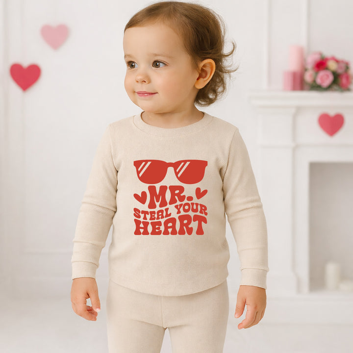 Mr Steal Your Heart Valentine's Day Ribbed Loungewear