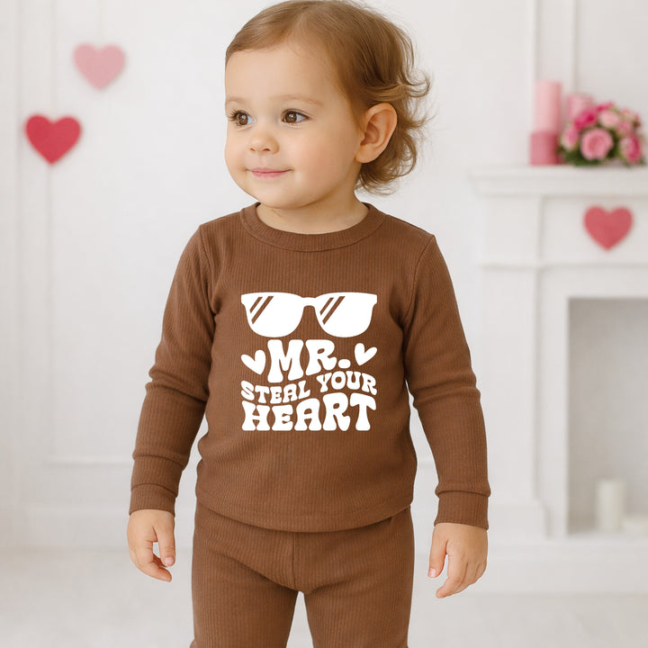 Mr Steal Your Heart Valentine's Day Ribbed Loungewear