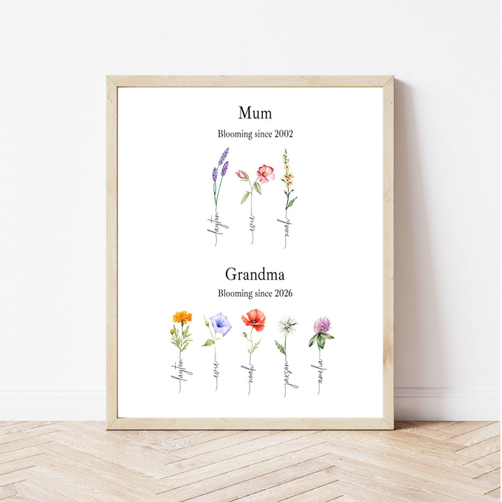 Personalised Flower Garden Mother's Day Poster
