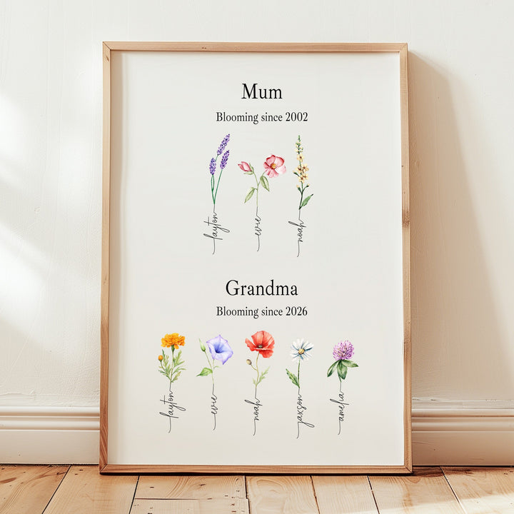 Personalised Flower Garden Mother's Day Poster