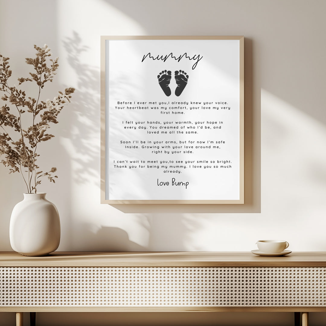 Mummy Poem Love Bump Mother's Day Poster
