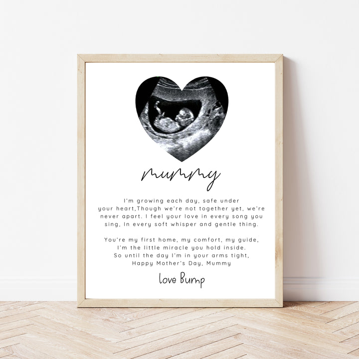 Personalised Love Bump Baby Scan Mother's Day Poster