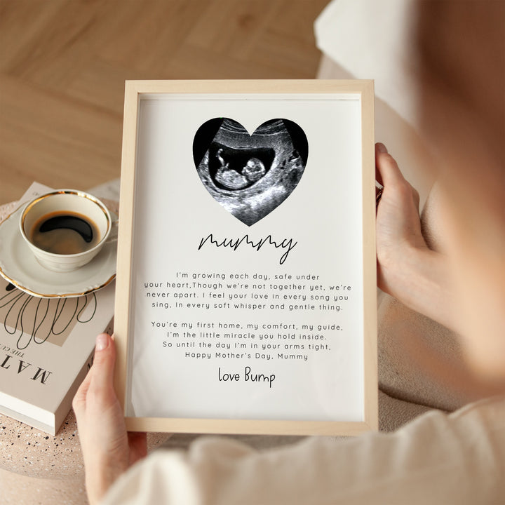 Personalised Love Bump Baby Scan Mother's Day Poster