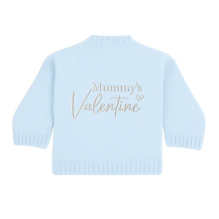 Embroidered Mummy's Valentine Knitted Cardigan