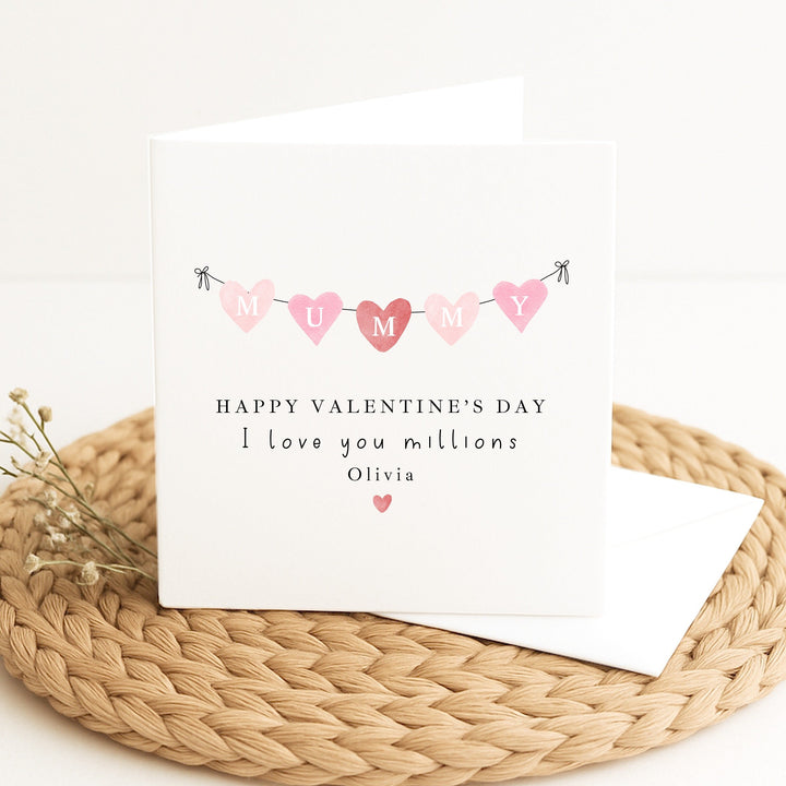 Personalised Pink Happy Valentine's Day Mummy Card