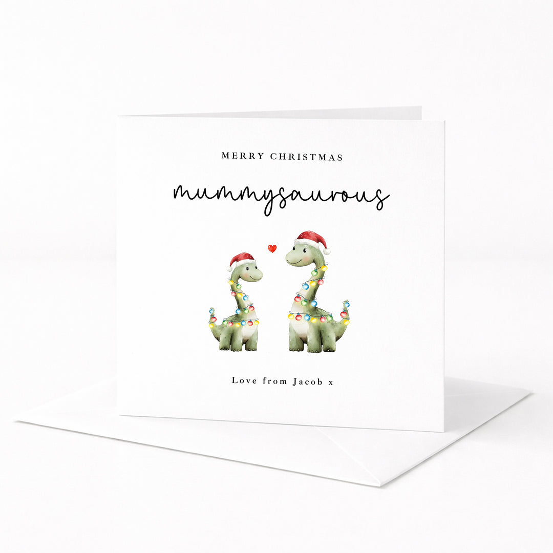 Personalised Mummysaurus Merry Christmas Card