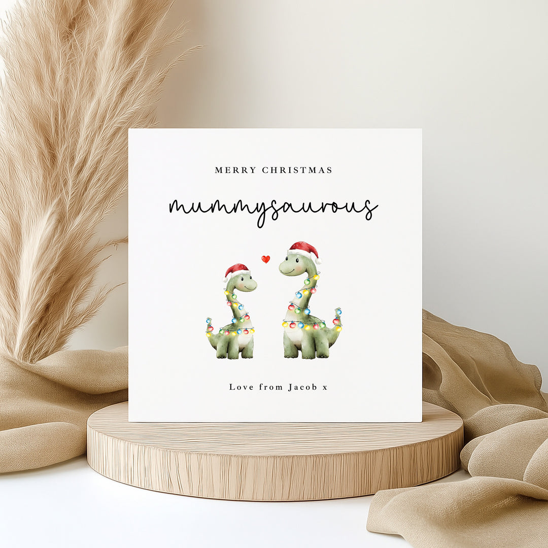 Personalised Mummysaurus Merry Christmas Card
