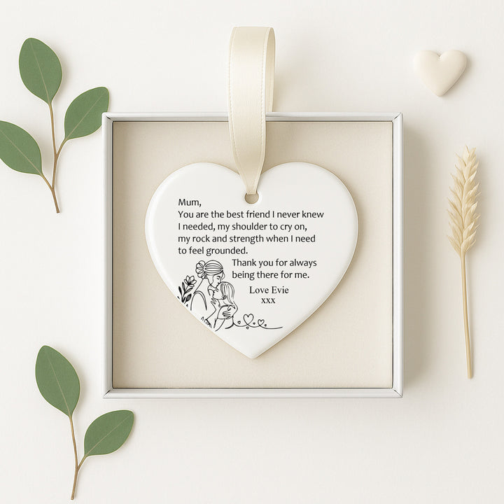 Personalised Mum Best Friend Ceramic Ornament