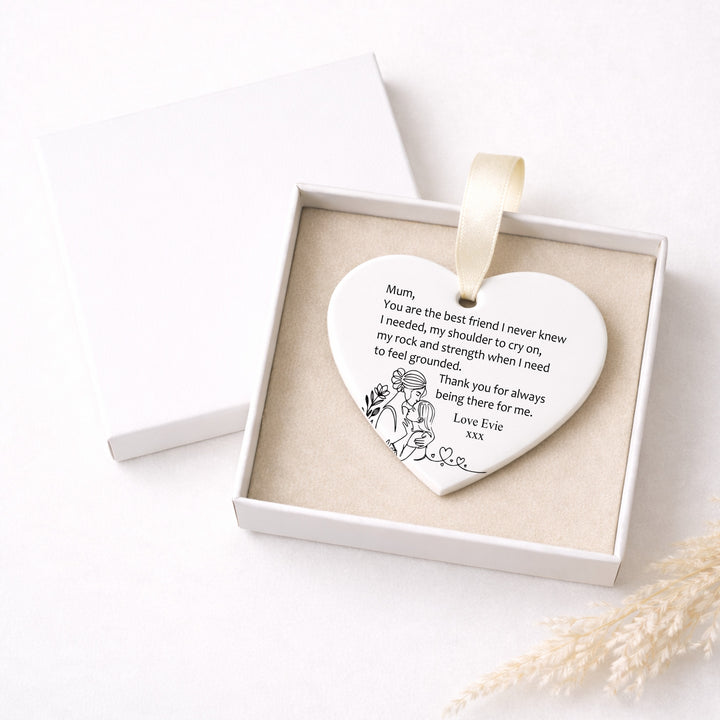 Personalised Mum Best Friend Ceramic Ornament