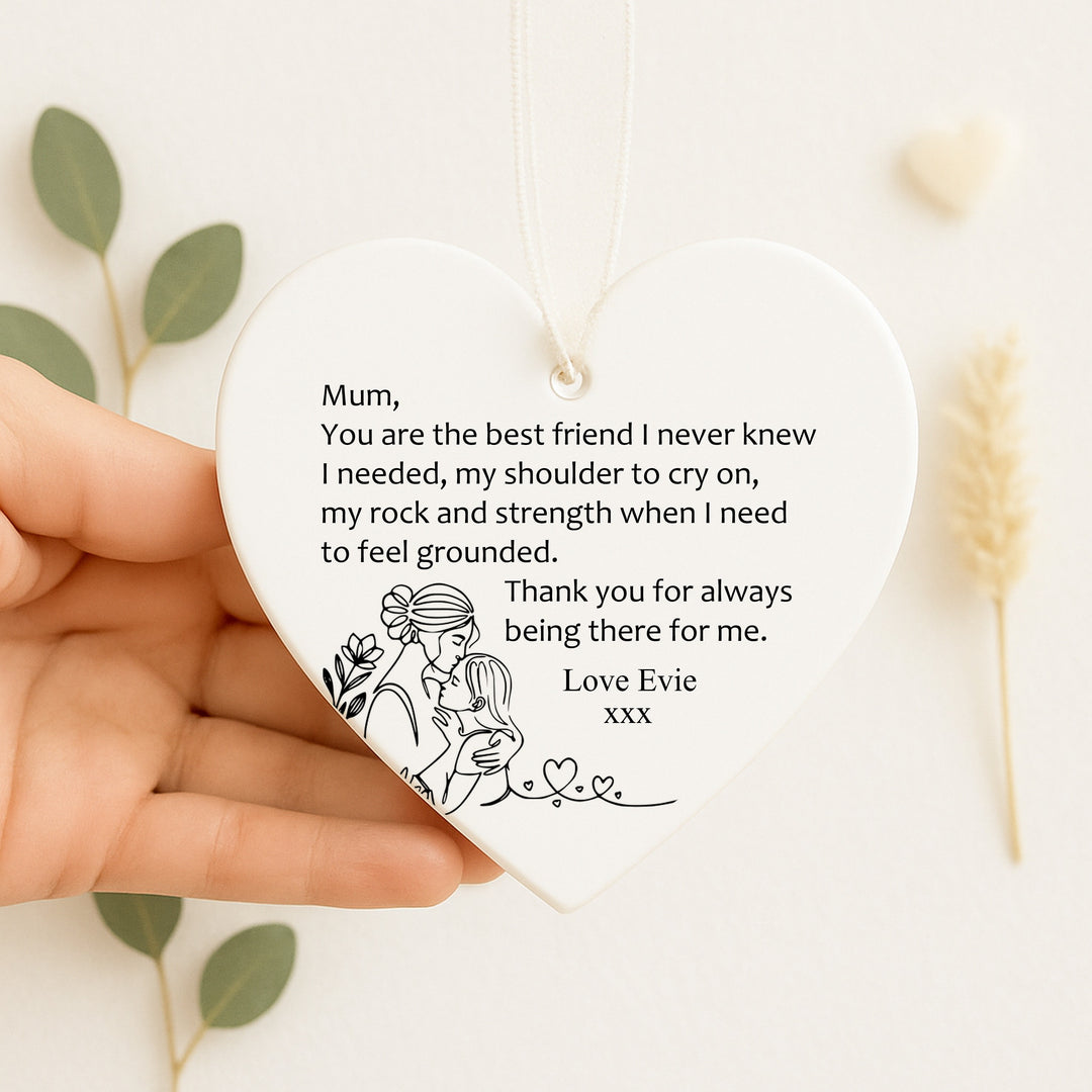 Personalised Mum Best Friend Ceramic Ornament