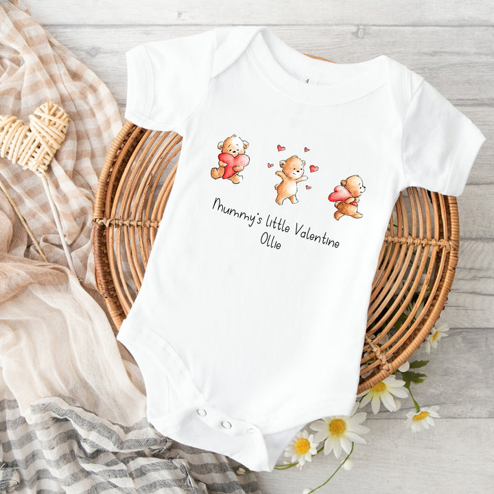 Personalised Mummy's Little Valentine Babygrow/Vest