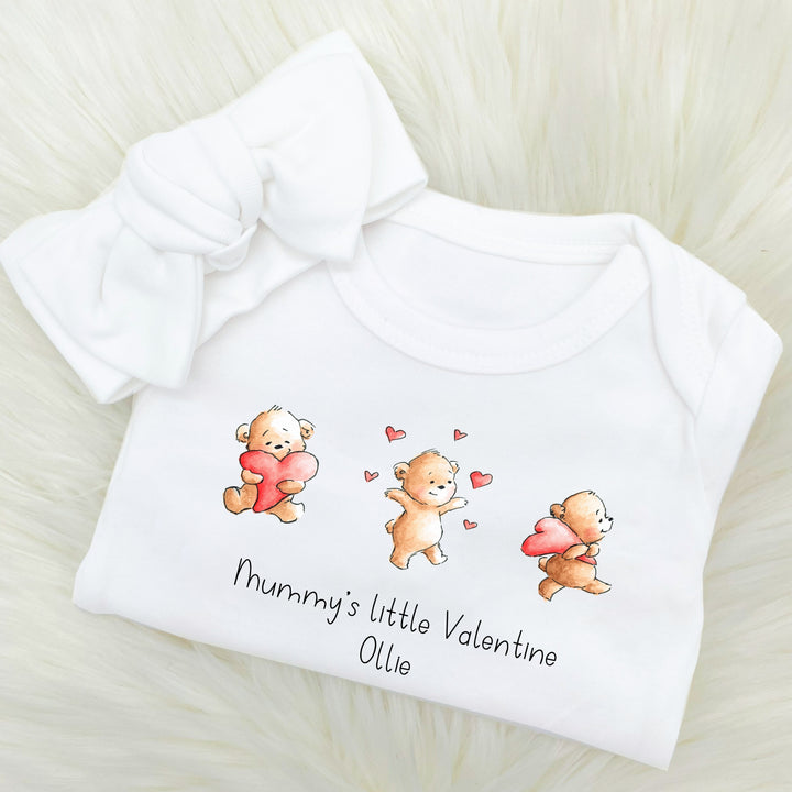 Personalised Mummy's Little Valentine Babygrow/Vest