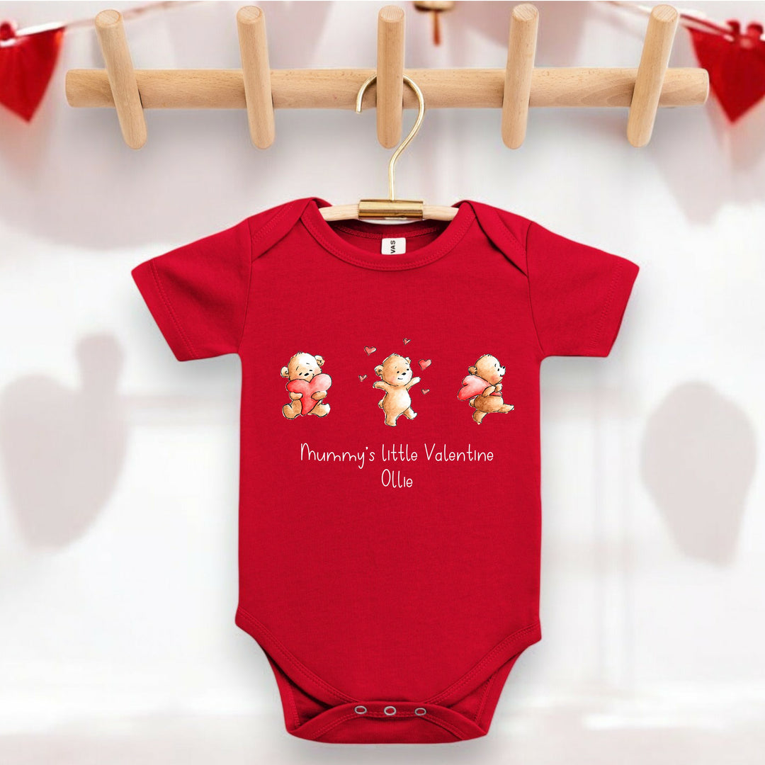 Personalised Mummy's Little Valentine Babygrow/Vest