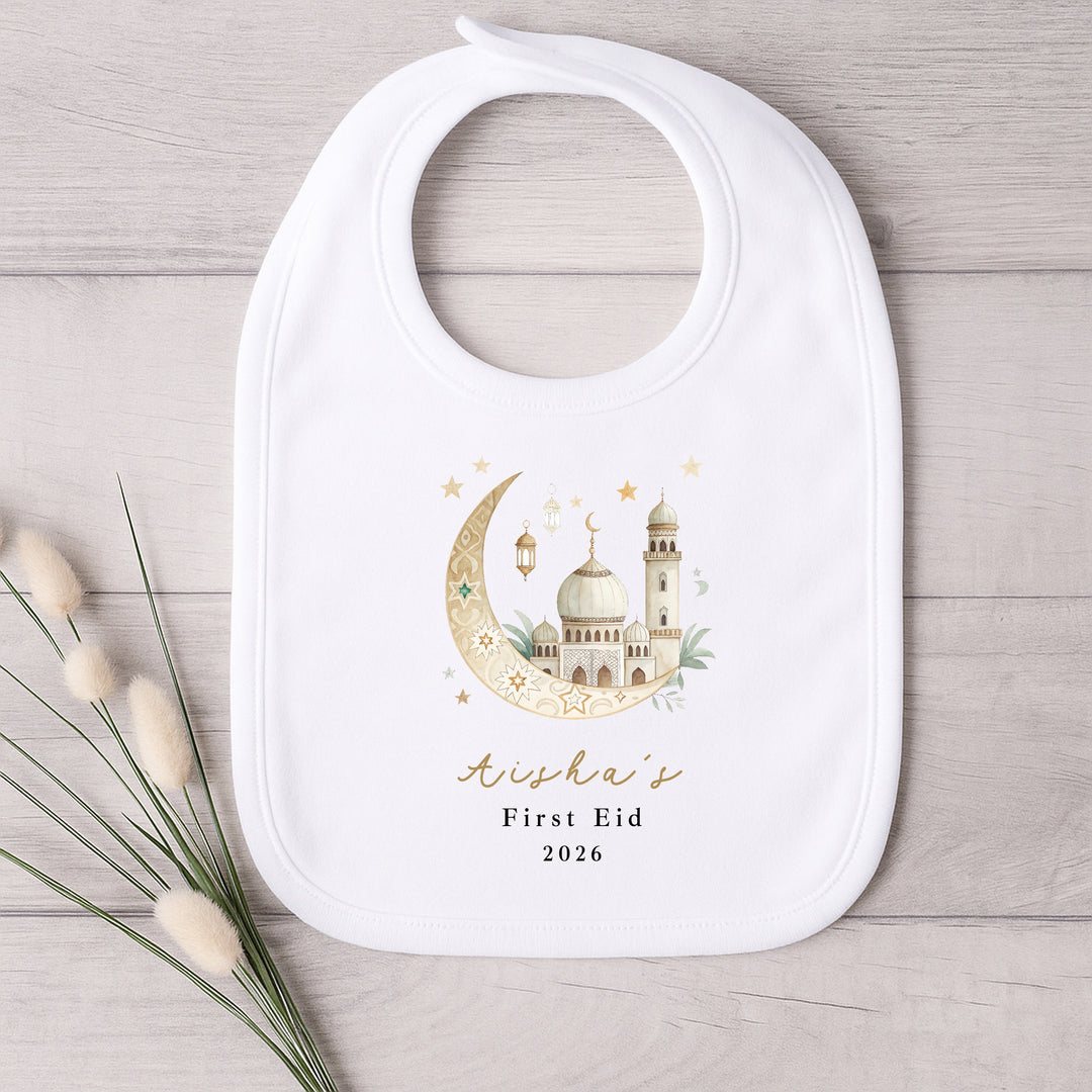 Personalised Gold Moon My First Eid Baby Grow, Vest or Bib