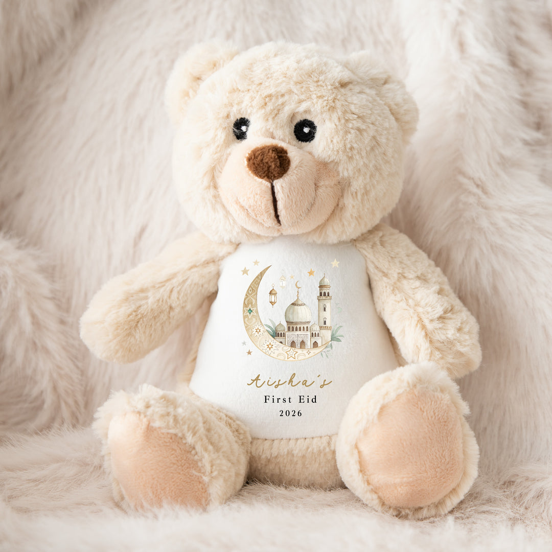 Personalised Gold Moon My First Eid Teddy