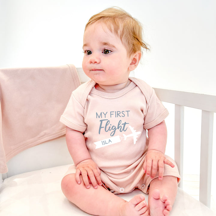 Personalised My First Flight Outfit Romper