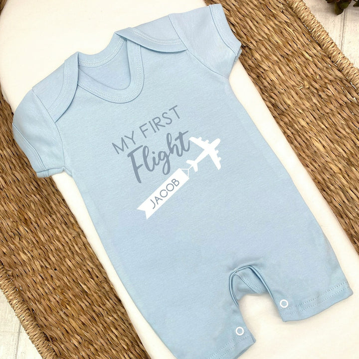 Personalised My First Flight Outfit Romper