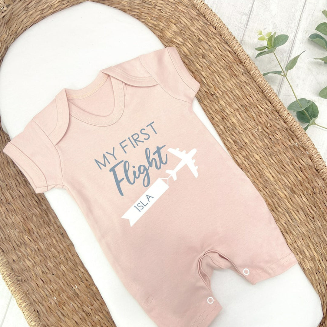 Personalised My First Flight Outfit Romper