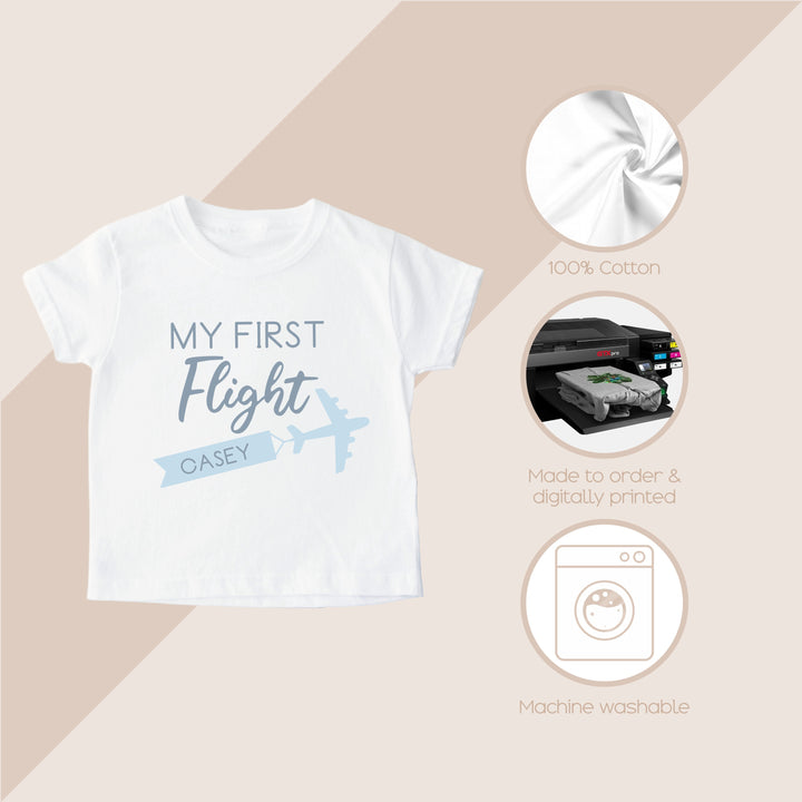 Personalised My First Flight Baby Vest/T-shirt