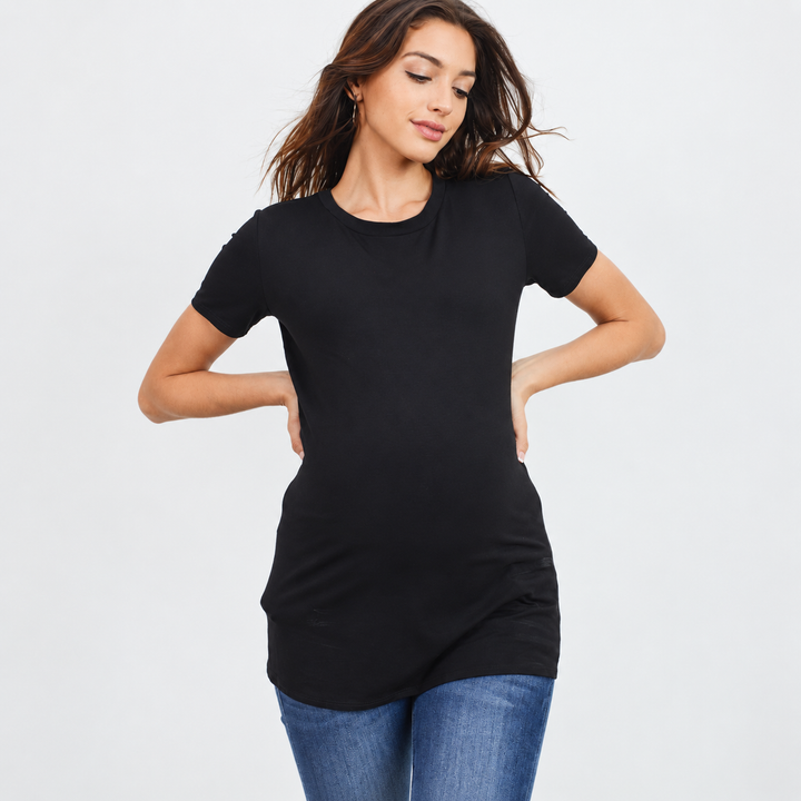 Maternity Black Crew Neck T-Shirt
