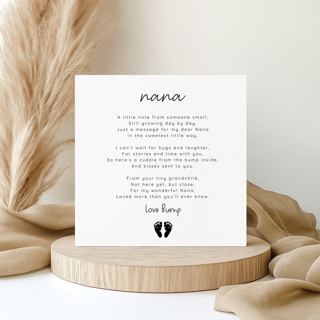 Nana Poem Baby Announcement Card