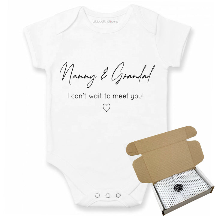 This baby announcement vest can be brought in a box lined with tissue paper