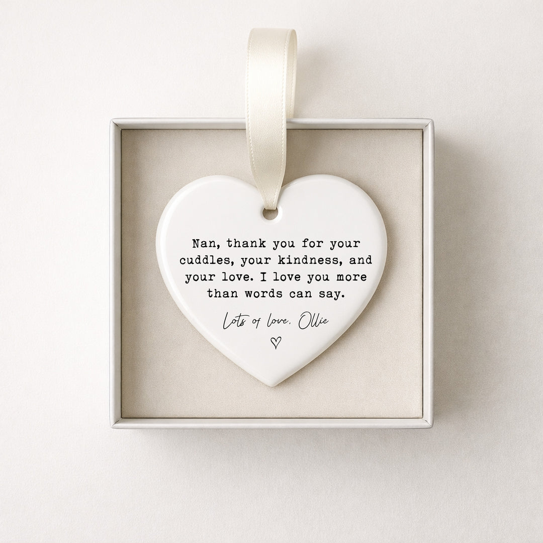 Personalised Thank You Nan Ceramic Ornament