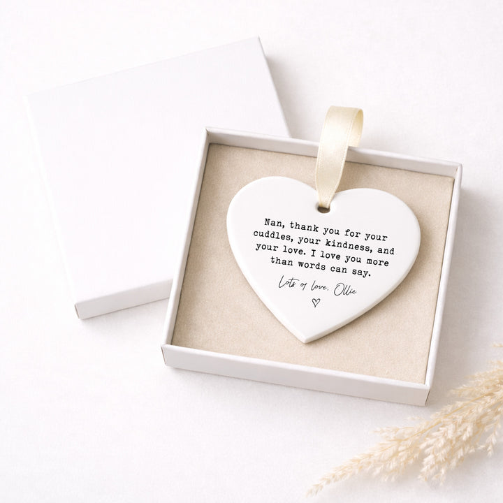 Personalised Thank You Nan Ceramic Ornament